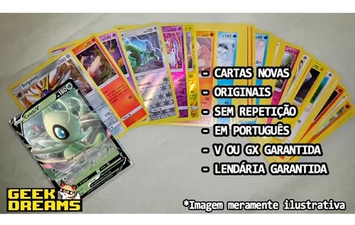 Lote 50 Cartas Pokémon Com Carta Ex Moeda Booster Aleatórias