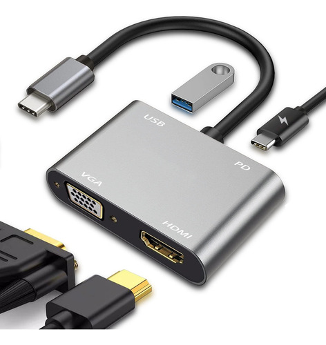 Adapter Usb C A Hdmi Vga Monitor, Usbc A Station