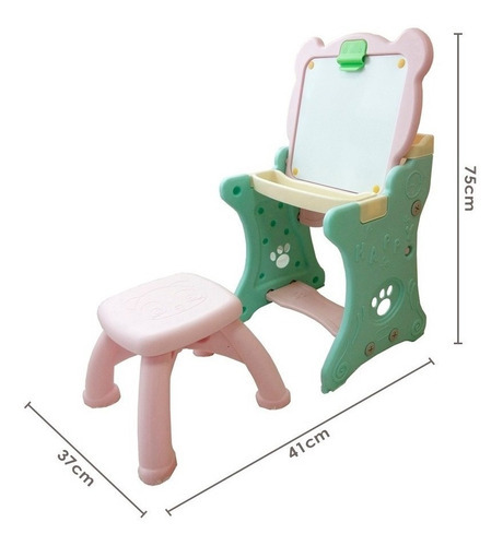 Mesa Didática Infantil 2 Em 1 Rosa - Importway Bw076rs