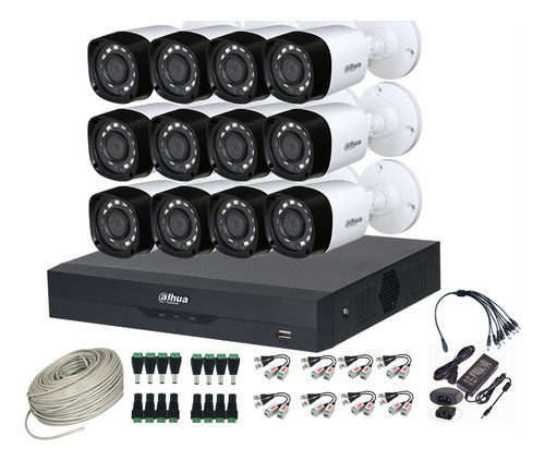 Cctv Kit Dahua Pro 4k 8mp Dvr 16ch + 12 Cam + 2t Tienda9cl
