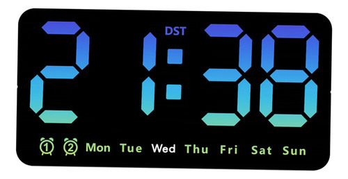 Reloj Despertador Digital, Reloj De Pared Regulable, Azul