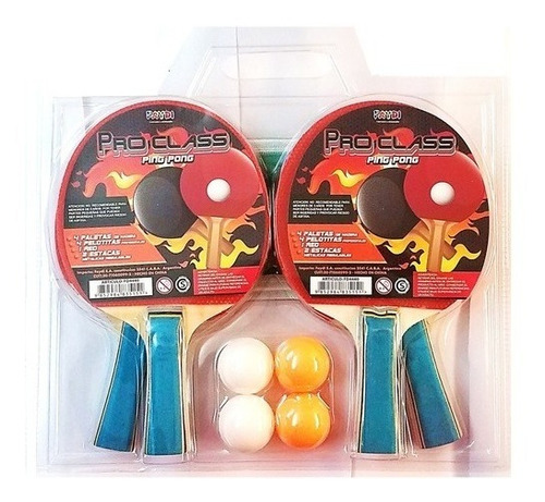 Set De Ping Pong Combo Paletas Pelotas Y Red Premium