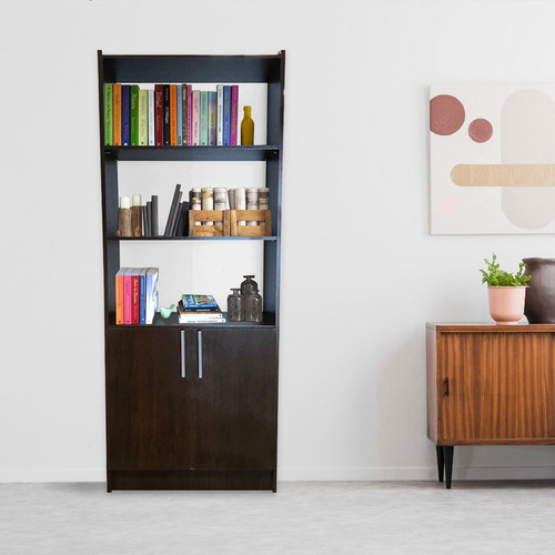 Imagen 2 de 8 de Biblioteca 5 Estantes 2 Puertas Melamina 60x180x30 # @