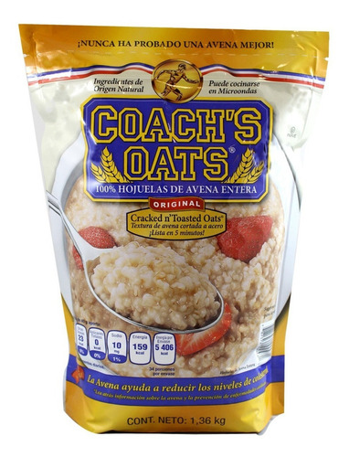 Hojuelas De Avena Entera Coachs Oats Resellable De 1.36 Kg