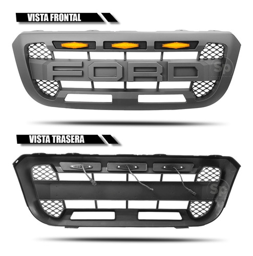 Parrilla Ford Ranger Tipo Raptor 2008 2009 2011 Leds Ambar