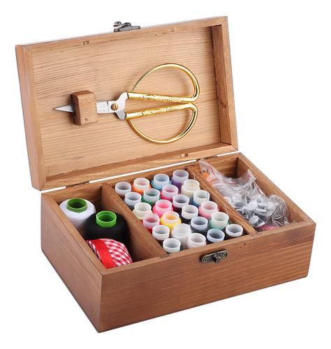 Hilo De Aguja Multifunción Para Caja De Coser De Madera Vint