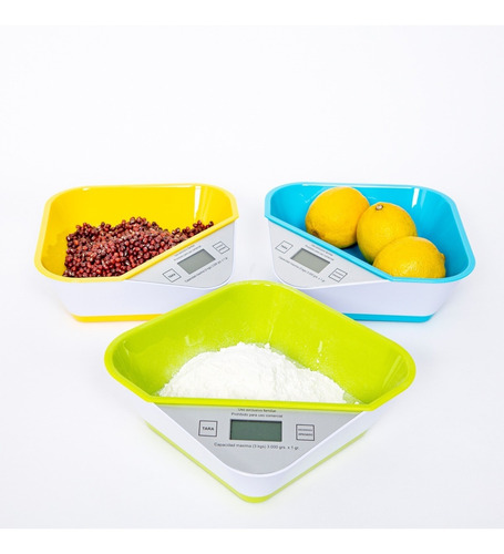 Imagen 2 de 3 de Balanza De Cocina Electrónica Con Recipiente 3kg Original