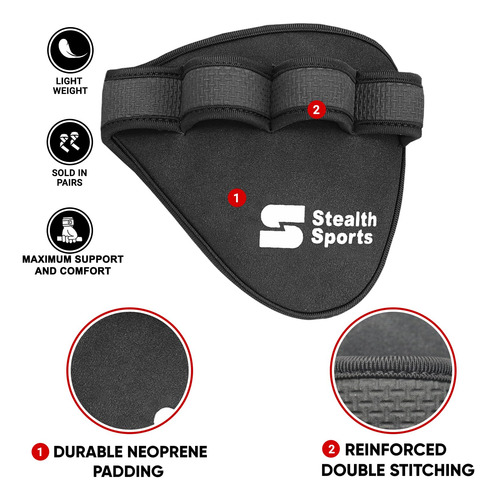 Almohadillas De Agarre Neopreno Gym Grip 2023 Negro Y Azul