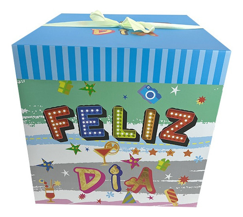 Caja Regalo Sorpresa Desayuno Plegable 30cm Feliz Dia 5225