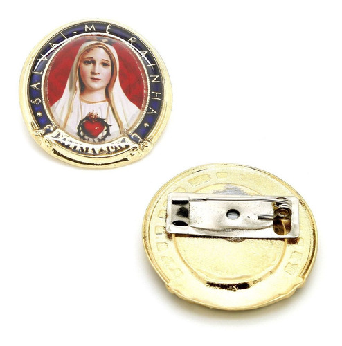 Imagem 1 de 1 de Bóton Nossa Senhora De Fátima Salvai-me Rainha