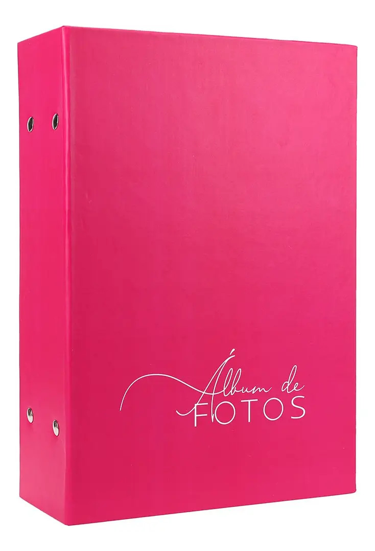 Album Grande Para 500 Fotos 10x15 Amarelo-lightning Fosco Cor Rosa-pastel