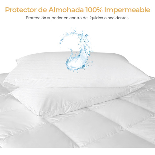 2 Fundas De Almohada King Size Impermeable Tencel Soft Touch