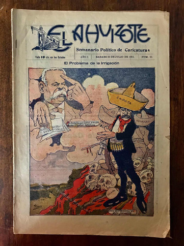 Antigua Revista El Ahuizote Díaz & Zapata Año 1911 Num. 10 !