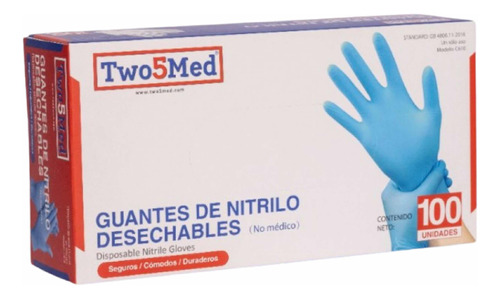 Guantes De Nitrilo Two5med 100und