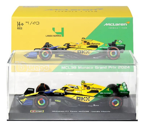 Para Zya Bburago 1:43 F1 Mclaren Mcl38 Norris Mónaco Ayrton