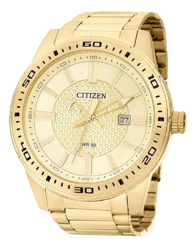 Relógio Citizen Masculino Analógico Gents Dourado Tz20493g