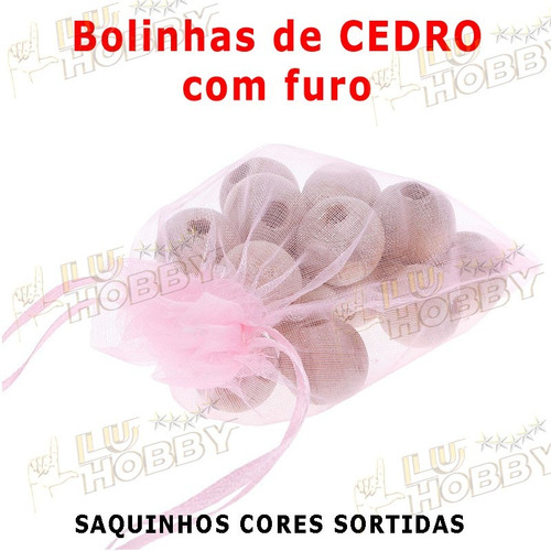 100x Bolas De Cedro Com Furo Roupas Gaveta Anti Traça Mofo