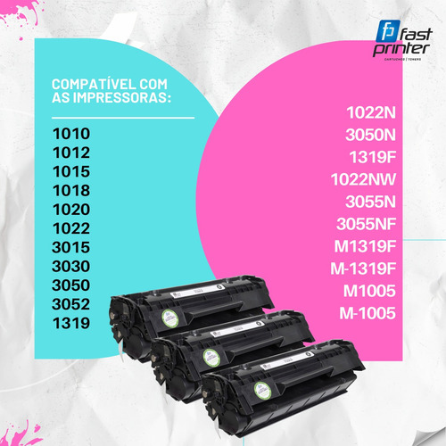 Kit 3 Toner Compativel Q2612apreto 100% Novo