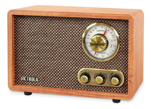 Victrola Radio Bluetooth De Madera Retro Con Altavoces Inte.