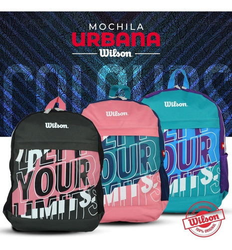 Imagen 6 de 7 de Mochila Wilson Urbana Deportes Reforzada Gym Porta Notebook