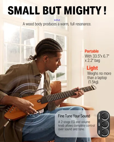 Guitarra Eléctrica Acústica Donner Hush-i Portátil Y Silenci