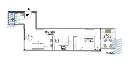 Imagen 4 de 19 de - Palermo -2 Ambientes Estudio Prof / Vivienda Financiacion 100% Entrega 2024