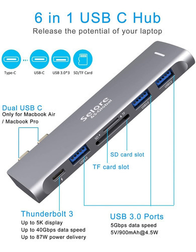 Adaptador Usb C Para Macbook Pro / Macbook Air 13 15 16