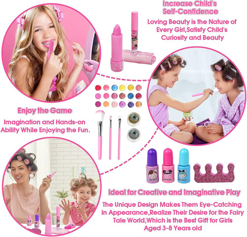 Kit De Maquiagem Infantil Para Meninas De 32 Peças