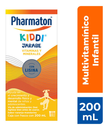 Pharmaton Kiddi Jarabe Caja Con Frasco De 200 Ml