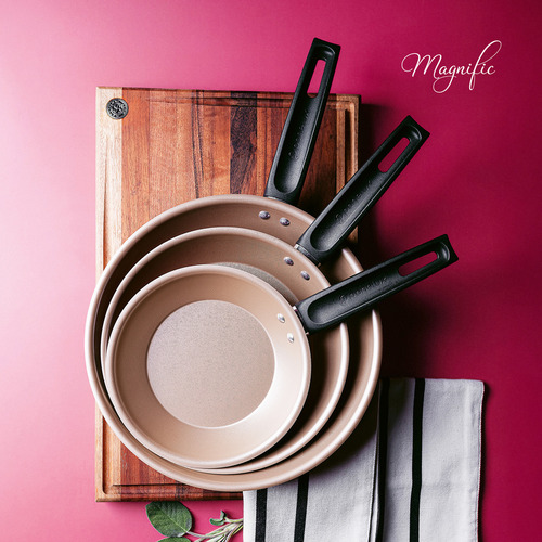 Kit 3 Frigideiras Francesa Alumínio 16+20+24cm Magnific Cereja Panelux