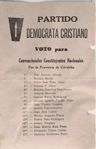 Boleta Para La Convención Constituyente De 1957