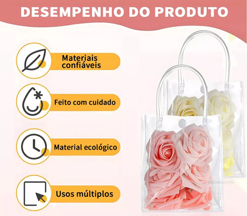 30 Fiestas Bolsas De Regalo Con Asa Transparente 17x23x