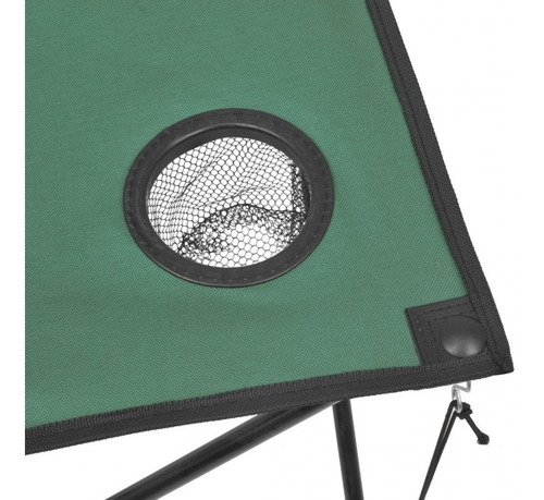 Mesa De Playa Tela Plegable Camping 50x50 Con Bolso