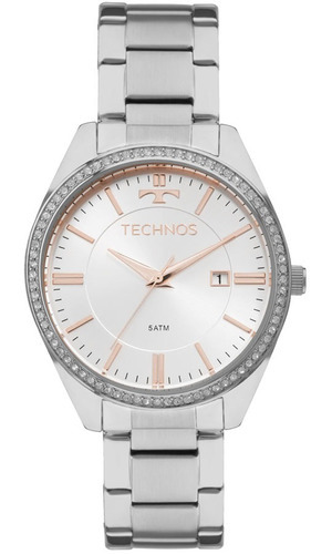 Relógio Technos Feminino Elegance 2115mnc/1k Prata Rose