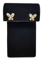 Comprar Aretes Para Mujer Niña Joya Mariposa Cristales Acero Dorado