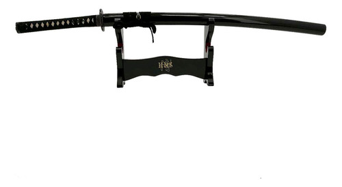 Espada Hecha A Mano, Madera Lacada De Piano Negro, Mesa De 2