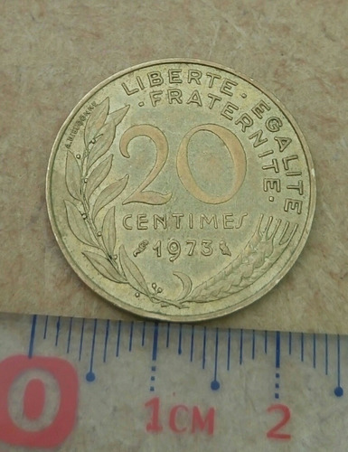 Moneda 20 Centimos Francia 1973