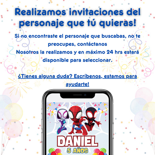 Invitación De Cumpleaños Spidey Y Amigos Spidey Y Sus Amigos