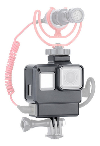A Carcasa De Cámara Con Adaptador De Micrófono Hero Gopro