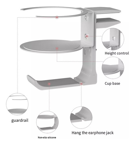 Soporte Para Vasos Con Pinza De Escritorio, Antiderrames, Pa
