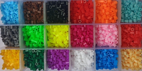 Estuche Hama Beads 18 Colores +tabla Pinza Papel Perler Midi