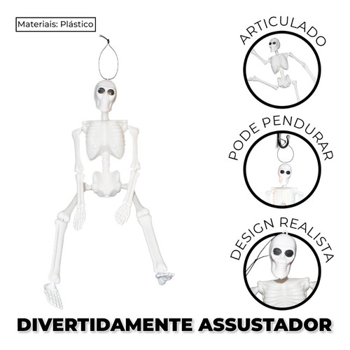 Esqueleto Caveira Para Decoração Halloween Ossos Articulado