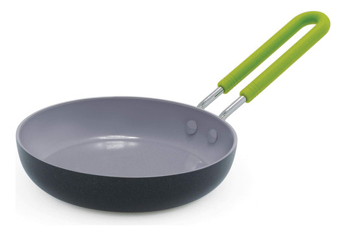 Greenpan - Mini Sartén Antiadherente Para Huevos, Redonda, Cerámica, 12.7 Cm, Color Gris, Sartén Redondo Pequeño Para Huevos, Gris, 5 , 1