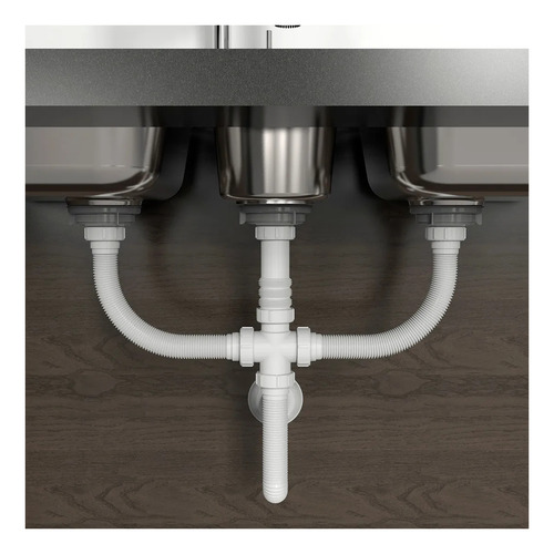 Kit 3 Sifão Triplo Sanfonado/extensivo Universal Abs Branco