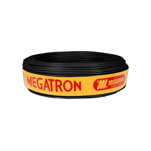 Cabo Flexivel 750v 1,5mm Preto Rolo 100 Metros Megatron