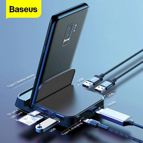 Imagem 7 de 9 de Hub Adaptador Docking Station Usb-c Hdmi 4k 7 Portas Baseus