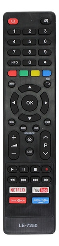 Controle Remoto Tv Philco Smart 4k Youtube Netflix Le-7250