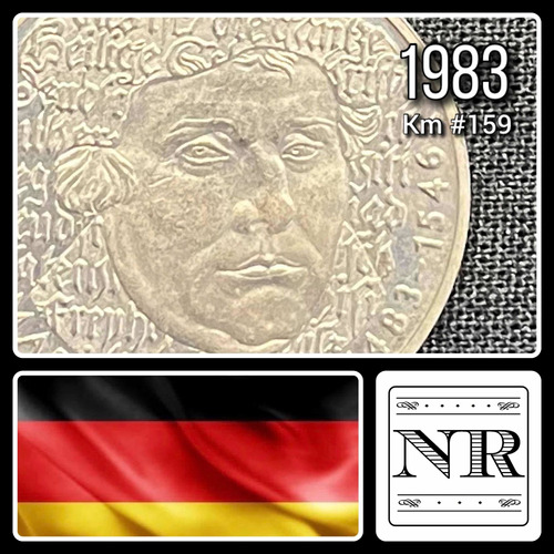 Alemania - 5 Marcos - Año 1983 G - Km #159 - Martin Luther