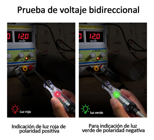 2pcs Probador De Corriente Automotriz Bolígrafo 6v-12v-24v
