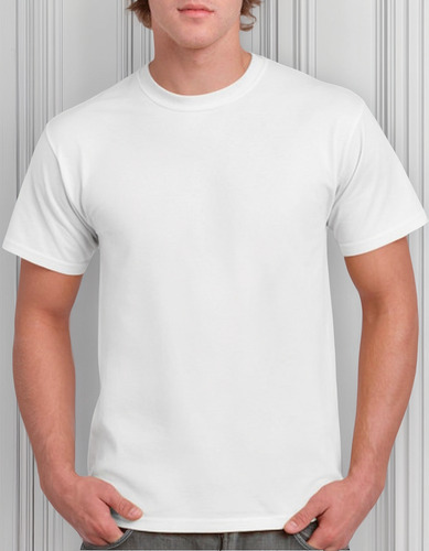 Playera Cuello Redondo 100% Algodón Blanca
